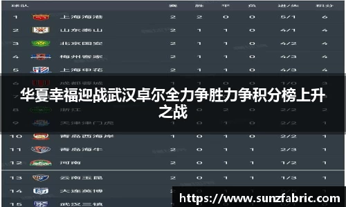 华夏幸福迎战武汉卓尔全力争胜力争积分榜上升之战